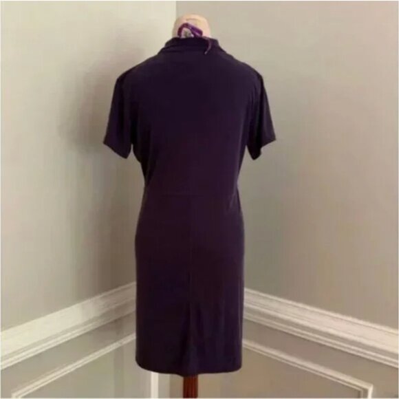 Laura Leigh Ltd. Sport Women's Purple Comfort Stretch Split Neck Dress Medium - Picture 2 of 6